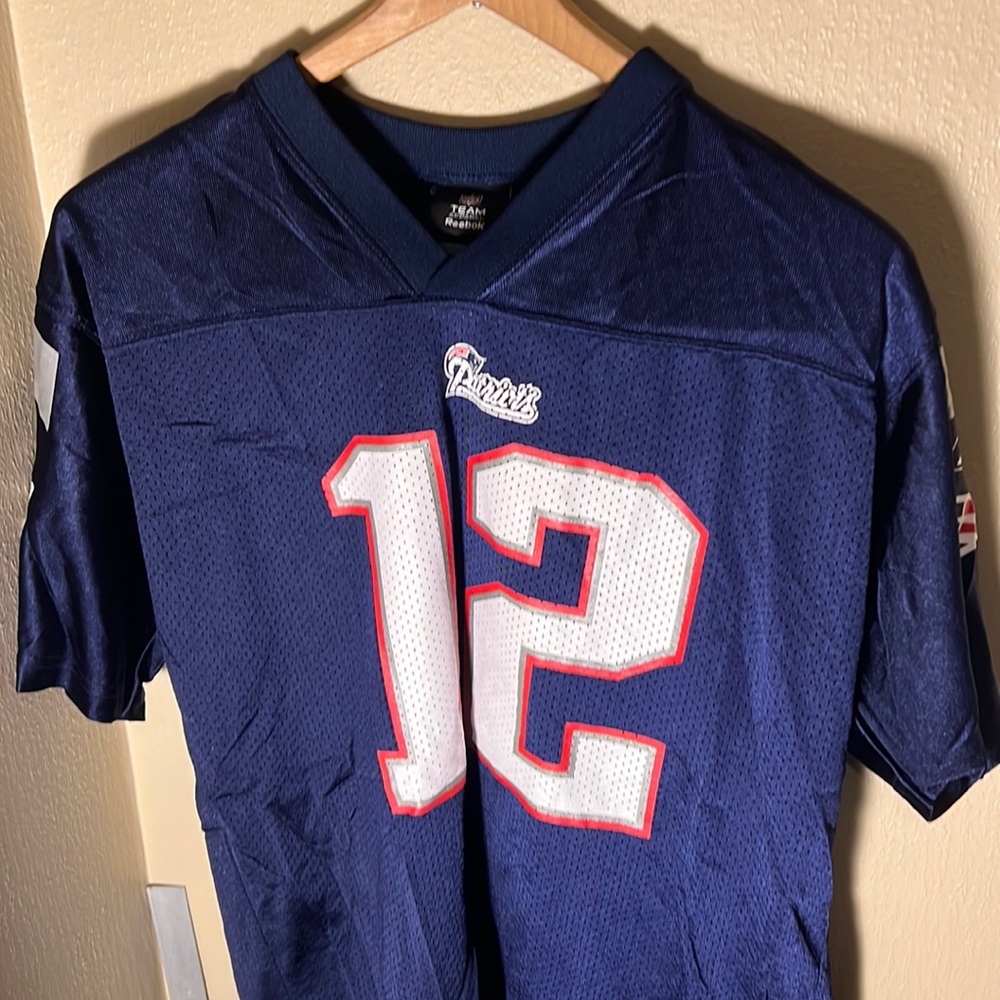 NFL Reebok Youth Patriots Jersey Brady 12 Color Blue Size XL